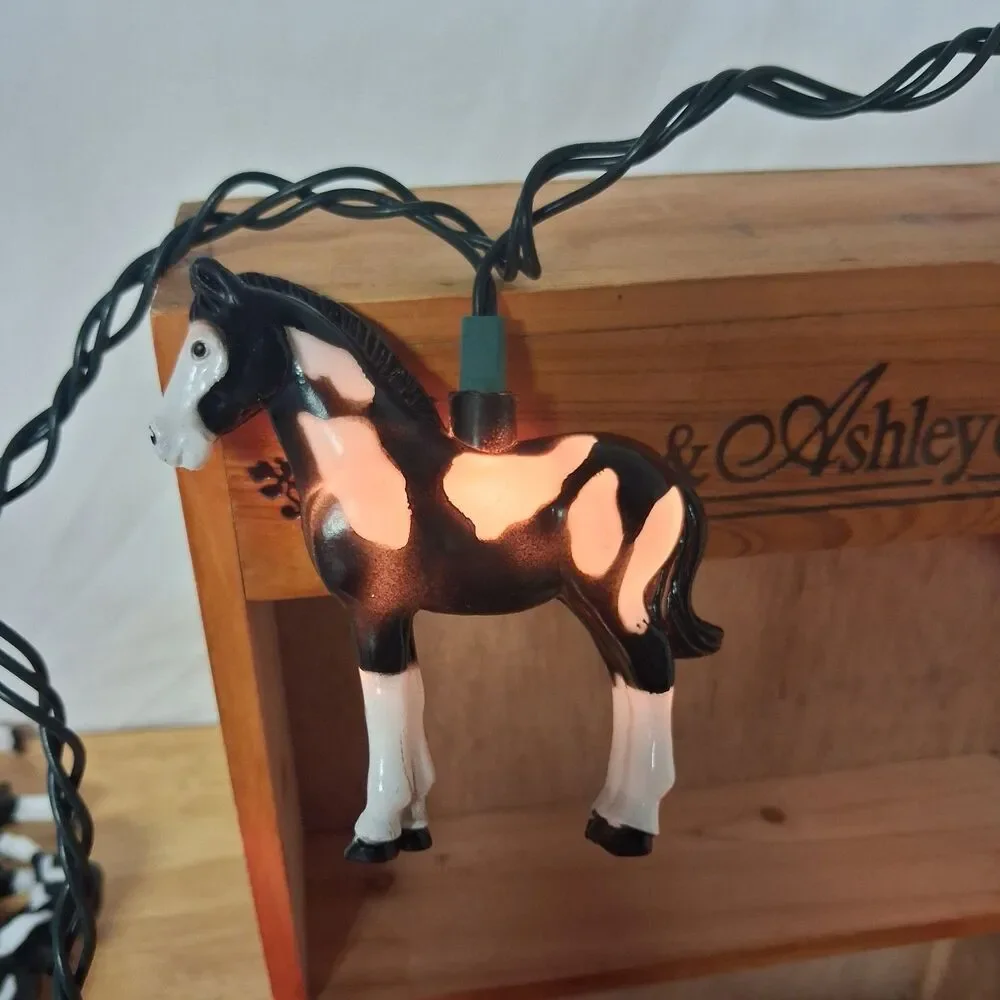 20 Vintage Blow Mold Horse Pony Christmas Tree Light Covers Western Equestrian